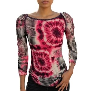 🦜 2/$10 Anac Pink Gray Colorful Top. Small.